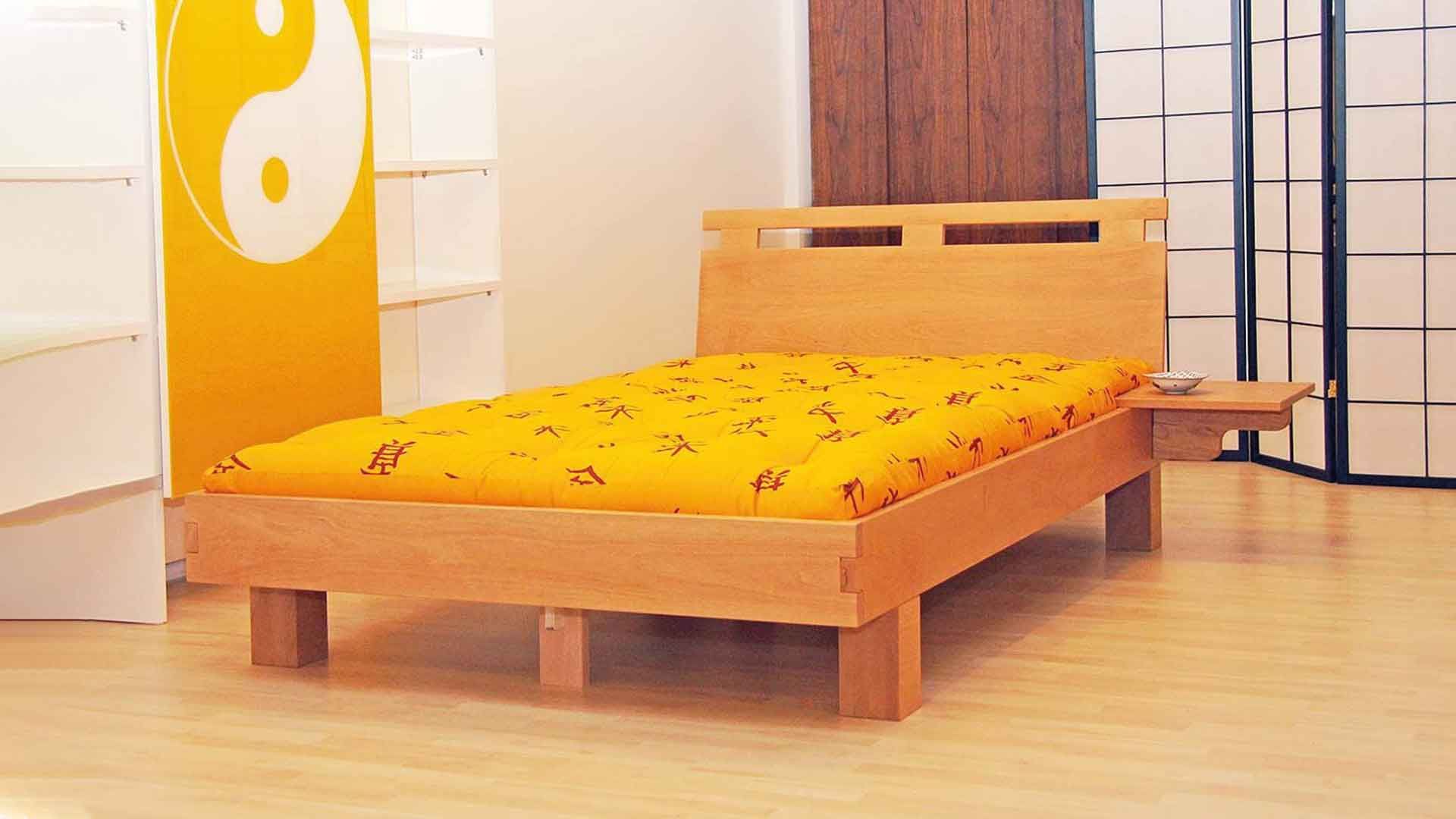 Bed frame Emoji; beech wood; with backrest (Mattress not included)|Futon bed Emoji; beech wood; with backrest (Mattress not included)