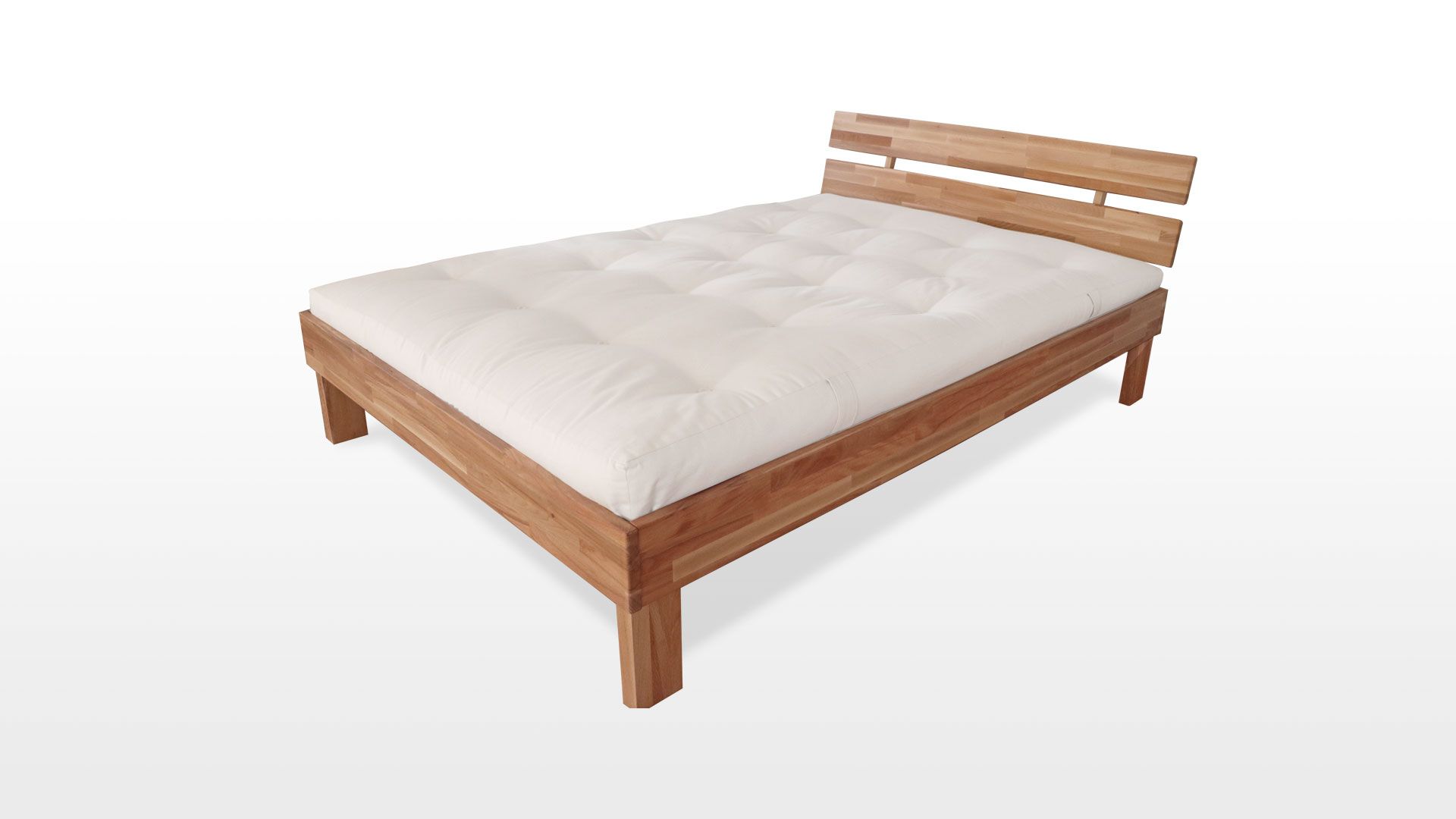 Bed Jule - heartwood beech oiled - parquet glued (Mattress not included)