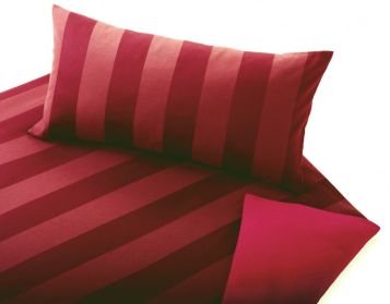 Reversible bed linen tandem beaver/satin - raspberry/teak