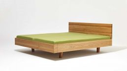 Floating bed Mamma Wood|Solid wood floating bed with headboard