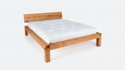Bed YAK; metal-free solid wood bed; excellently suitable for natural mattresses|Bed YAK - metal-free solid wood bed - picture with wood type Swiss stone pine